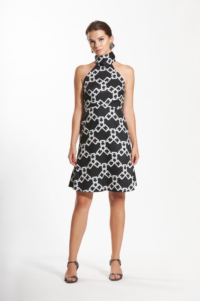 chain print skater dress